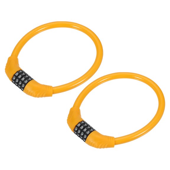 Uxcell Bike Lock Cable, Resettable Combination Security Cable Lock Self Coiling Cable Lock Bike Bicycle Lock Combination Lock Orange