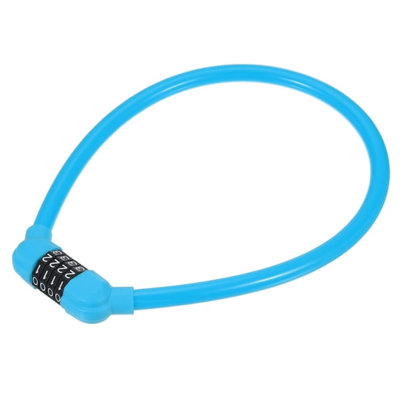 Uxcell Bike Lock Cable, Resettable Combination Security Cable Lock Self Coiling Cable Lock Bike Lock Combination Portable Lock Blue