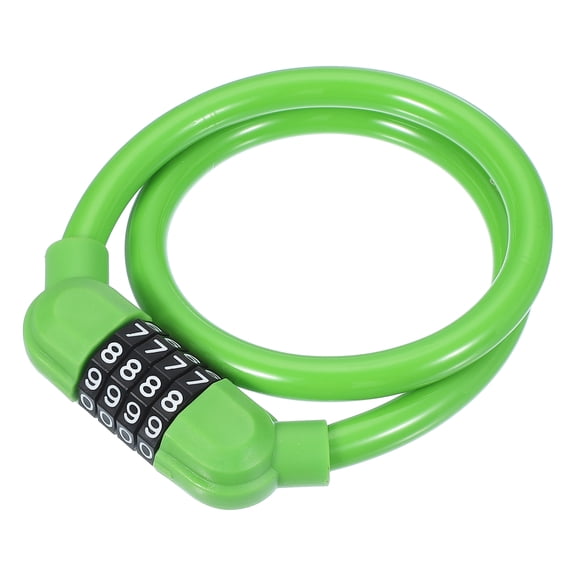 Uxcell Bike Lock Cable, Resettable Combination Security Cable Lock Self Coiling Cable Lock Bike Lock Combination Portable Lock Green