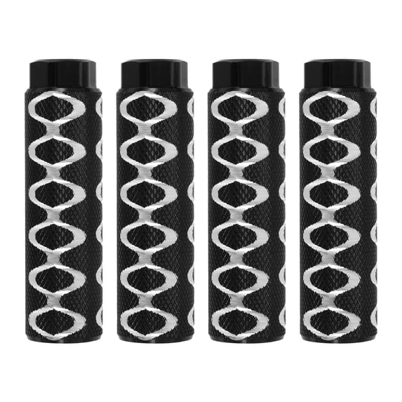 Uxcell 4 Pack Aluminum Alloy Bike Pegs Anti-Skid Fit 3/8 inch Axles with Circle Black