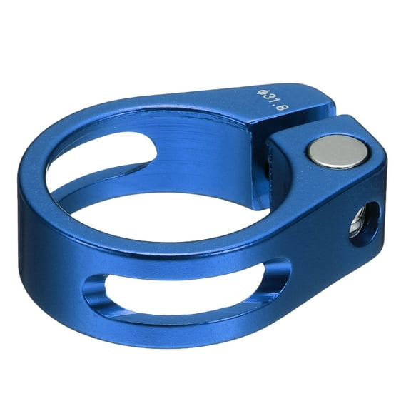 Uxcell Bike Seat Post Clamp 31.8mm Bicycle Locking Ring with M4 Hex Screw, Blue