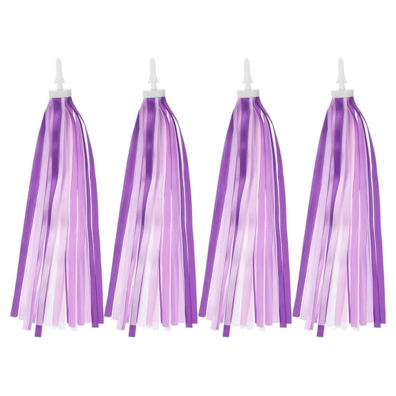 Uxcell Bike Streamers, Colorful Scooter Handlebar Tassels Grips Ribbon Accessories Decorations for Bicycle Tricycle Gradient Purple