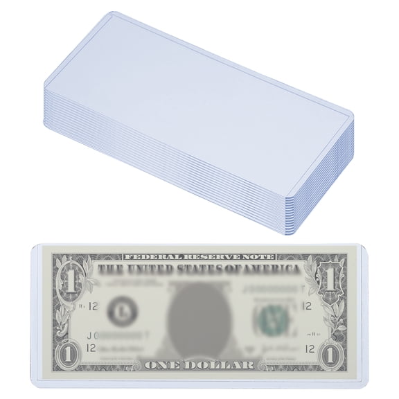 Uxcell Bill Money Holders, 15Pcs Top-Insert Currency Holder, 6.8 x 3" Blue