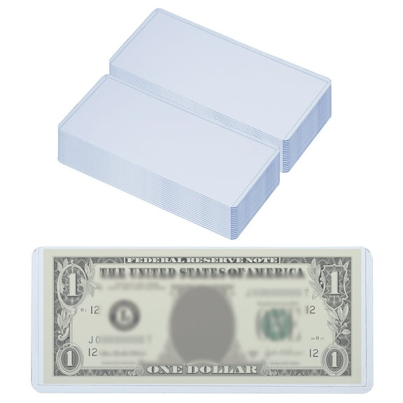 Uxcell Bill Money Holders, 35Pcs Top-Insert Currency Holder, 6.8 x 3" Blue