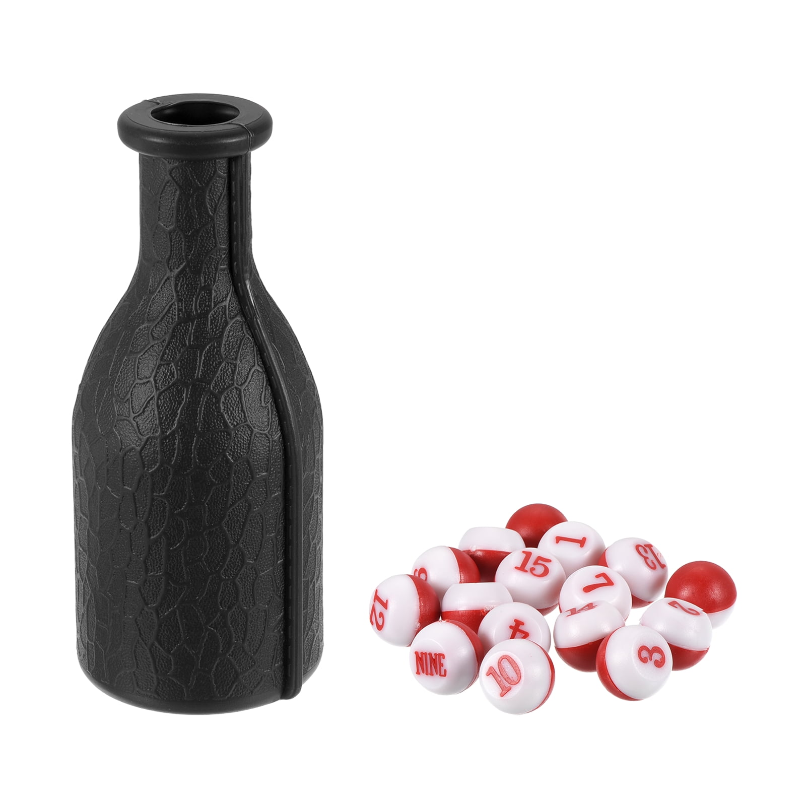 Alvinlite Numbered Dice Set With Shaker Bottle - 16pcs Rubber Dice For Billiards, Pool Games, Bar Entertainment