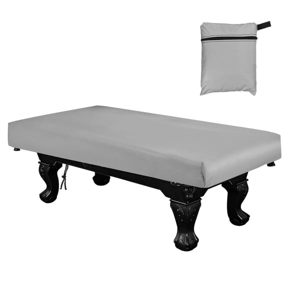 Uxcell Billiard Pool Table Cover, Waterproof Dustproof Billiards Accessories with Storage Bag, 9 ft & Oxford & Silver-Plated & Gray - Fitting For(Snooker Billiard Table/Outdoor/Indoor)