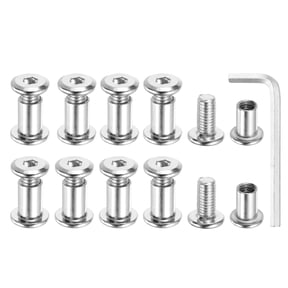 Uxcell Binding Screw Posts Fit for 3/8"(10mm) Hole Dia M8 x 16mm Carbon Steel Binding Bolts with Hex Wrench 10 Set