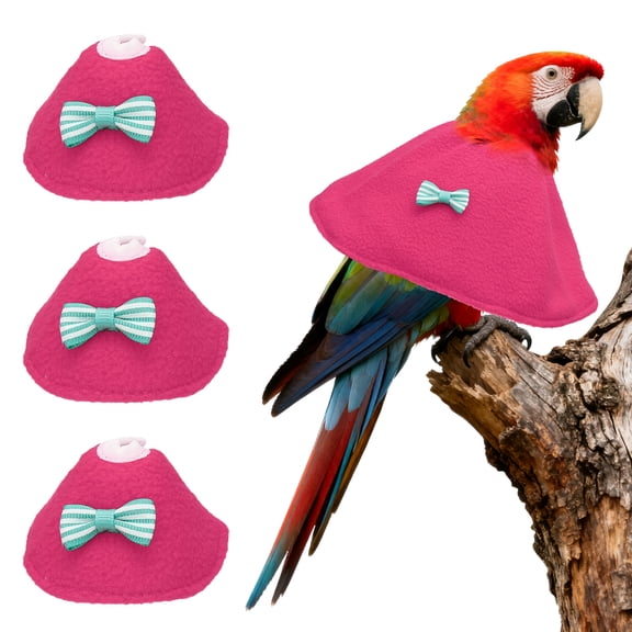 Uxcell Bird Collars, Bird Cone Collar Protective Recovery Cones, Soft Adjustable Anti-Bite Feather Neck Protector (Pink, XS, 3 Pcs)