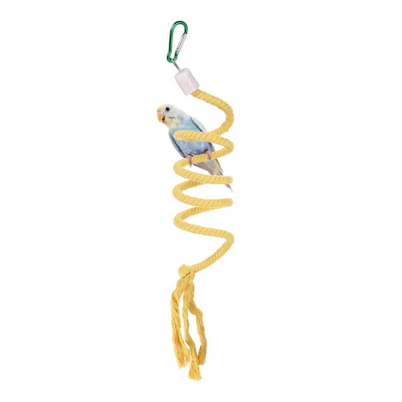 Uxcell Bird Rope Perch Swing Bird Spiral Rope Perch 39 Inch, Yellow
