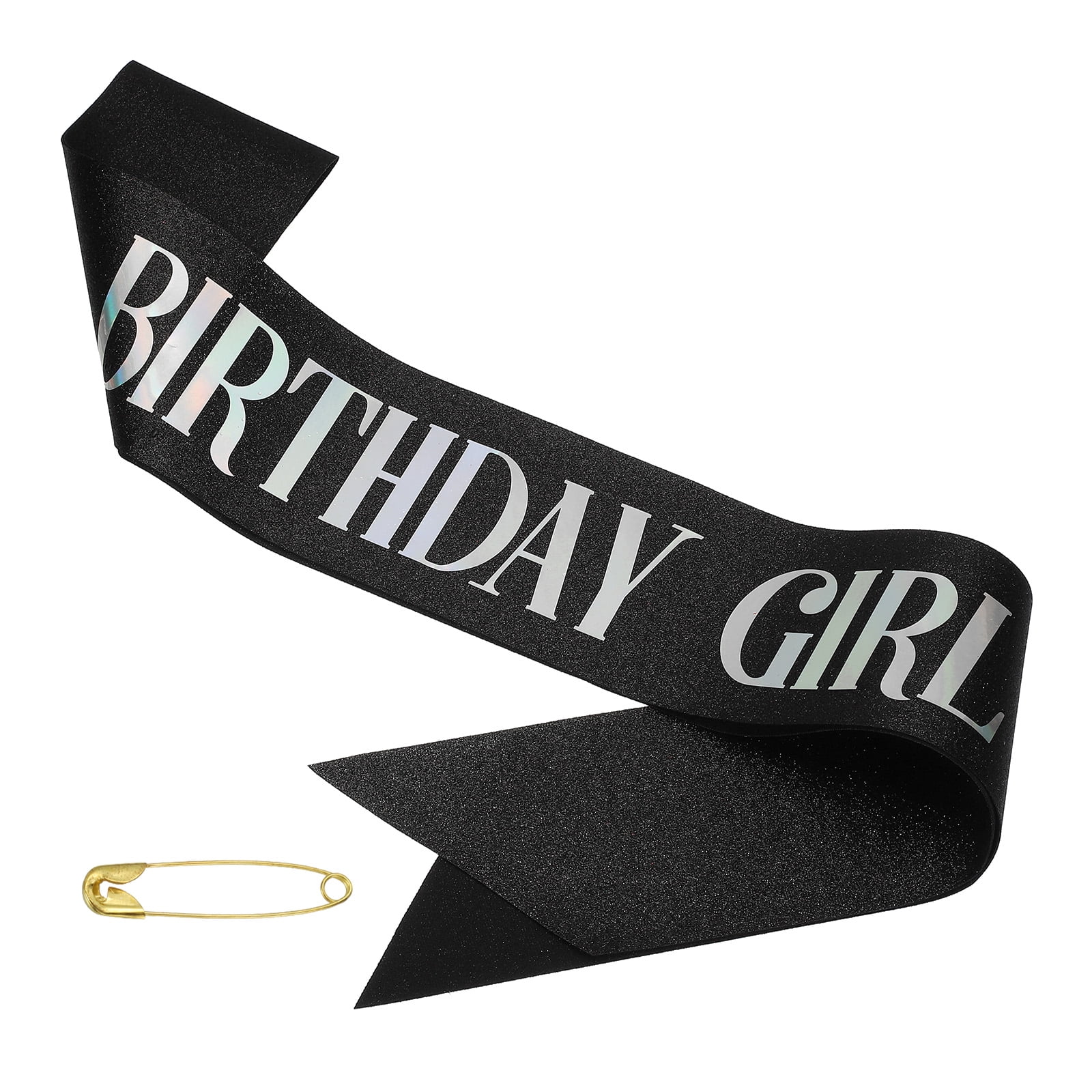 Birthday Baddie Sash - Black Glitter Sash With Gold Foil Letters, Funny Birthday Accessory For Women & Men