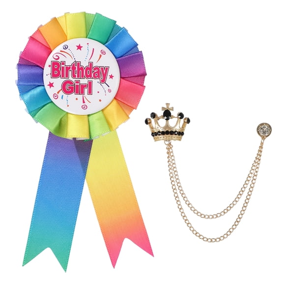 Uxcell Birthday Pin & Crown Hanging Chain Pins, Dark Green&Golden Green Diamond