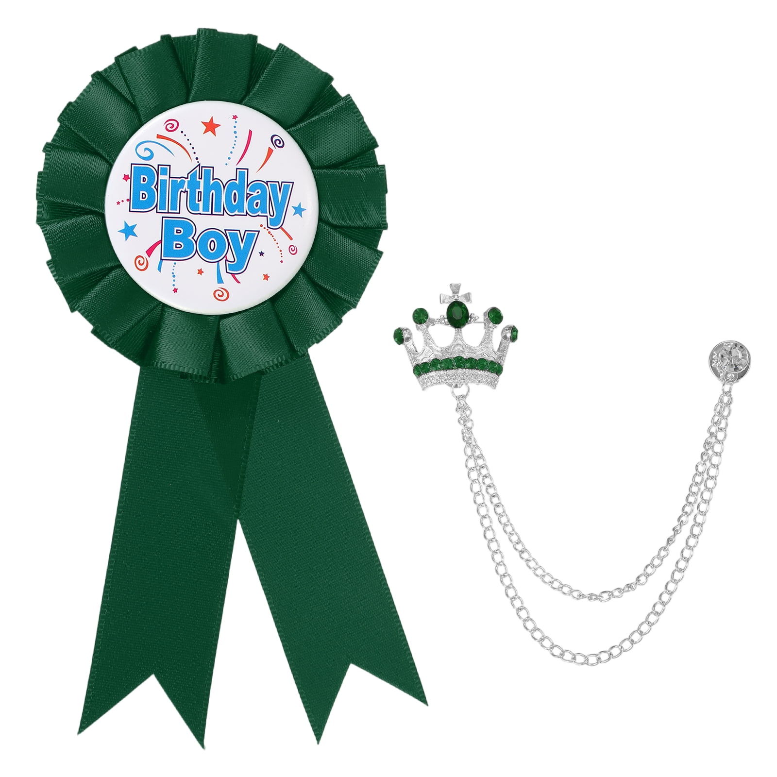 Uxcell Birthday Pin & Crown Hanging Chain Pins, Dark Green&Golden Green ...