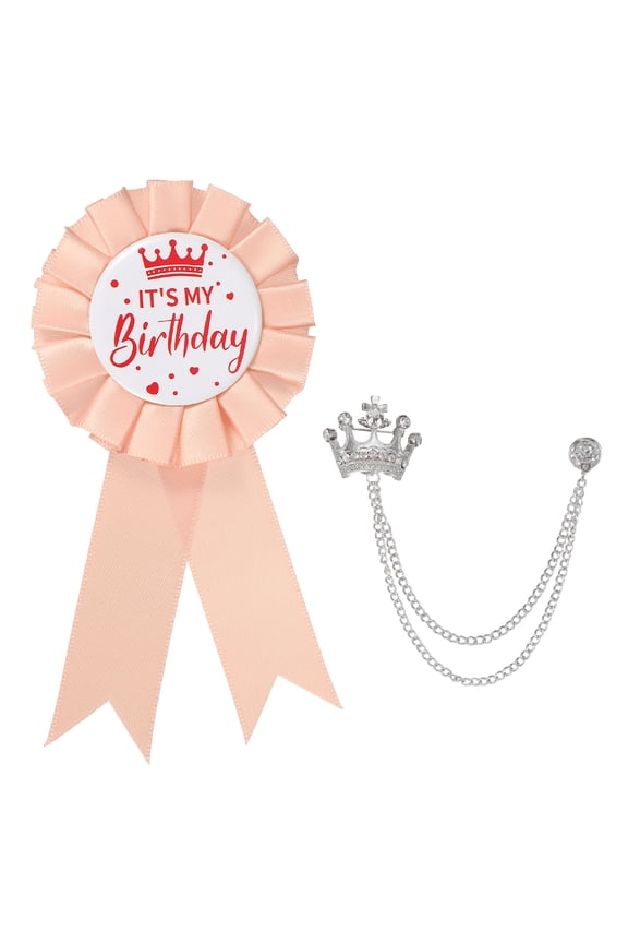 Birthday Pin Crown Pins Champagne Silver Champagne Stone