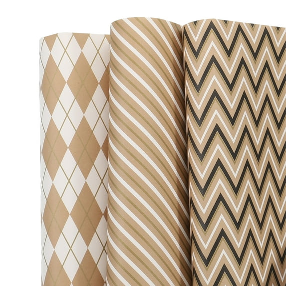 Uxcell Birthday Wrapping Paper Sheet, Stripes,Wave Patterns 20 x 28 Inch Gift Wrapping Paper for Birthday,Wedding 6 Pcs