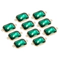 thumbnail image 1 of Uxcell Birthstone Connector Link, 10Pcs Diamond Clear charm Links, Rectangle Glass Crystal Bead Link, Green, 1 of 5