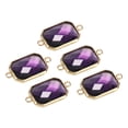 thumbnail image 1 of Uxcell Birthstone Connector Link, 5Pcs Diamond Clear charm Links, Rectangle Glass Crystal Bead Link, Purple, 1 of 5