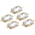 thumbnail image 1 of Uxcell Birthstone Connector Link, 5Pcs Diamond Clear charm Links, Rectangle Glass Crystal Bead Link, White, 1 of 5