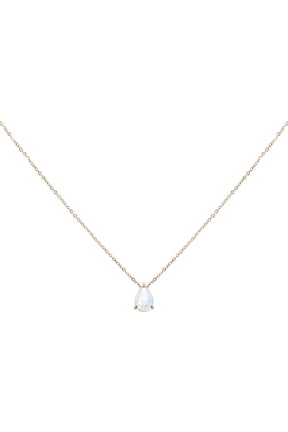Birthstone Necklace for Women, Teardrop Cubic Zirconia Pendant Necklace, Glitter White