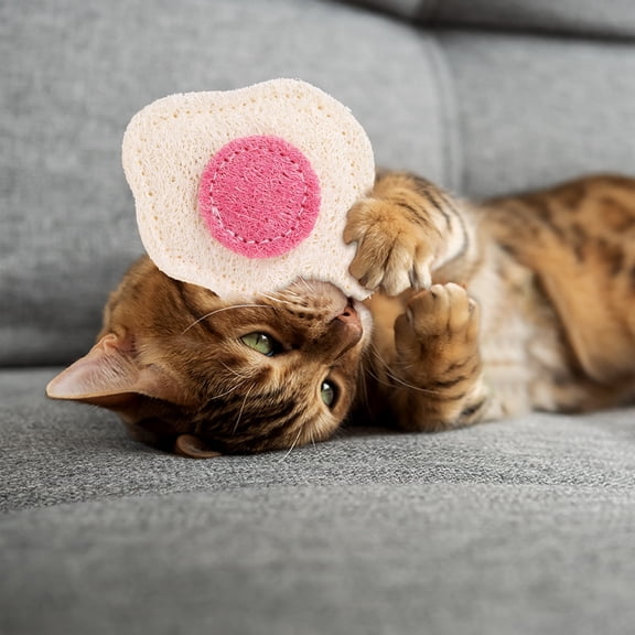 Uxcell Bite Resistant Catnip Playing, Durable and Interesting, Egg Shaped Cat Teeth Chew Playing Catnip Filled (Pink White, 2 Pcs), Intended for Bedroom / Balcony / Living Room