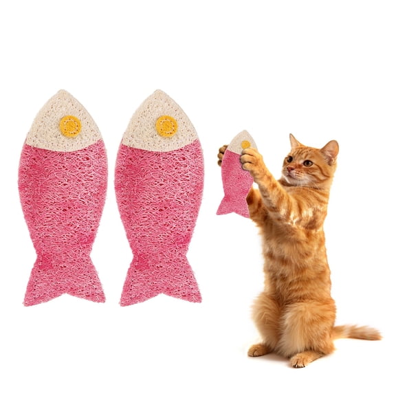 Uxcell Bite Resistant Catnip Playing, Durable and Interesting, Fish Shaped Cat Teeth Chew Playing Catnip Filled (Red, 2 Pcs), Intended for Bedroom / Balcony / Living Room