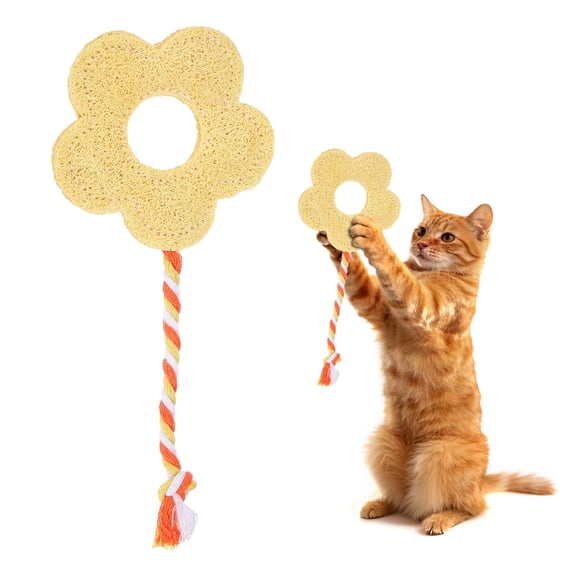 Uxcell Bite Resistant Catnip Playing, Durable and Interesting, Flower Shaped Cat Teeth Chew Playing Catnip Filled (Yellow White), Intended for Bedroom / Balcony / Living Room