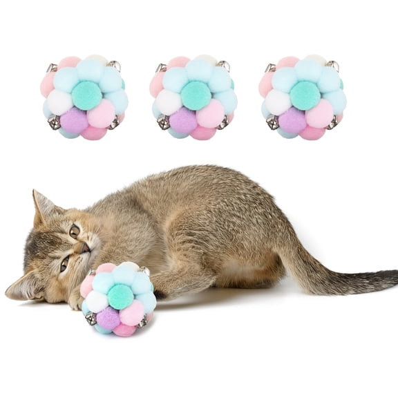 Uxcell Bite Resistant Catnip Playing, Durable and Interesting, Simulated Mouse Cat Teeth Chew Playing Catnip Filled (4 Colors, 3 Pcs), Intended for Bedroom / Balcony (6 x 6cm)