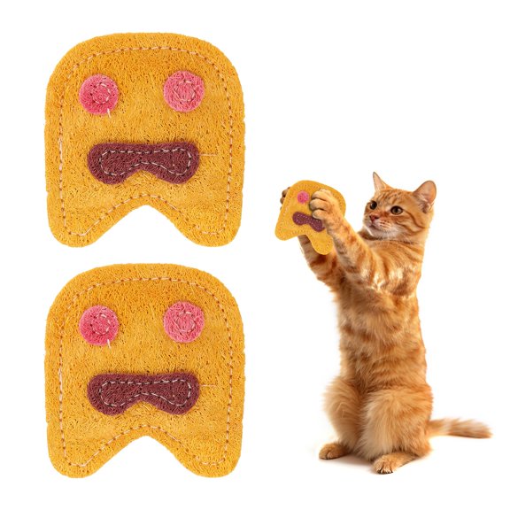 Uxcell Bite Resistant Catnip Playing, Durable and Interesting, Smile Shaped Cat Teeth Chew Playing Catnip Filled (Yellow Red Brown, 2 Pcs), Intended for Bedroom / Balcony / Living Room
