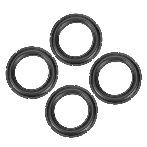 Uxcell Black 10 Inch Rubber Notch Speaker Edge Surround Big Ring Replacement Parts for Speaker Repair or DIY 4 Pcs