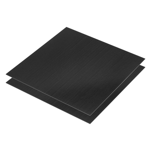 Uxcell Black 3K Carbon Fiber Plate Panel Sheets Carbon Fiber Board Plate Flexible 300 x 300 x 1.5 mm 2 Pcs