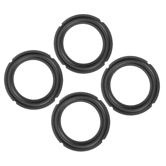 Uxcell Black 6.5 Inch Rubber Notch Speaker Edge Surround Ring Replacement Parts for Speaker Repair or DIY 4 Pcs