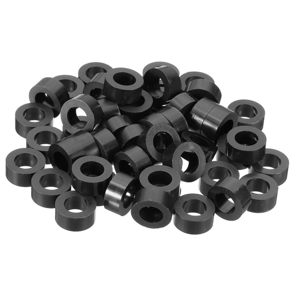 Uxcell 50Pcs M8 ABS Spacers 5/16" ID x 9/16" OD x 1/4" L Plastic Round Spacer Washers Black Standoff Nut Unthreaded for M8 or 5/16 inch Screws Bolts Electrical Outlet