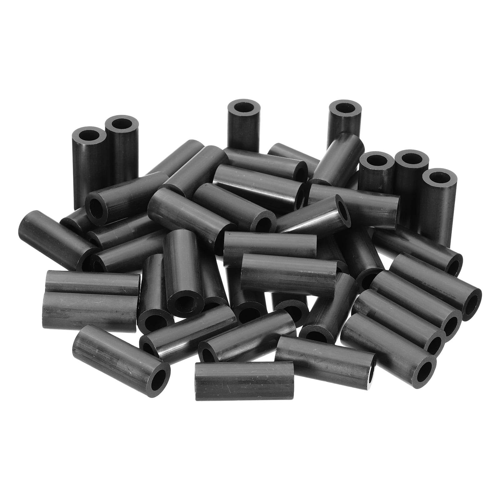 Uxcell 120Pcs M8 ABS Spacers 5/16" ID x 9/16" OD x 1 3/8" L Plastic Round Spacer Washers Black Standoff Nut Unthreaded for M8 or 5/16 inch Screws Bolts Electrical Outlet