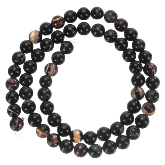 Uxcell Black Agate Beads 6mm Natural Gemstone Beads, Smooth Round Loose Beads for Jewelry Making (1 Strand - 62pcs)
