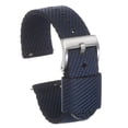thumbnail image 1 of Uxcell Black Blue Nylon Striped Watchband 20mm Width Soft Nylon Strap with Silver Buckle, Canvas Watch Band, 1 of 6