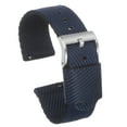 thumbnail image 1 of Uxcell Black Blue Nylon Striped Watchband 22mm Width Soft Nylon Strap with Silver Buckle, Canvas Watch Band, 1 of 6