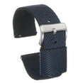 thumbnail image 1 of Uxcell Black Blue Nylon Striped Watchband 24mm Width Soft Nylon Strap with Silver Buckle, Canvas Watch Band, 1 of 6