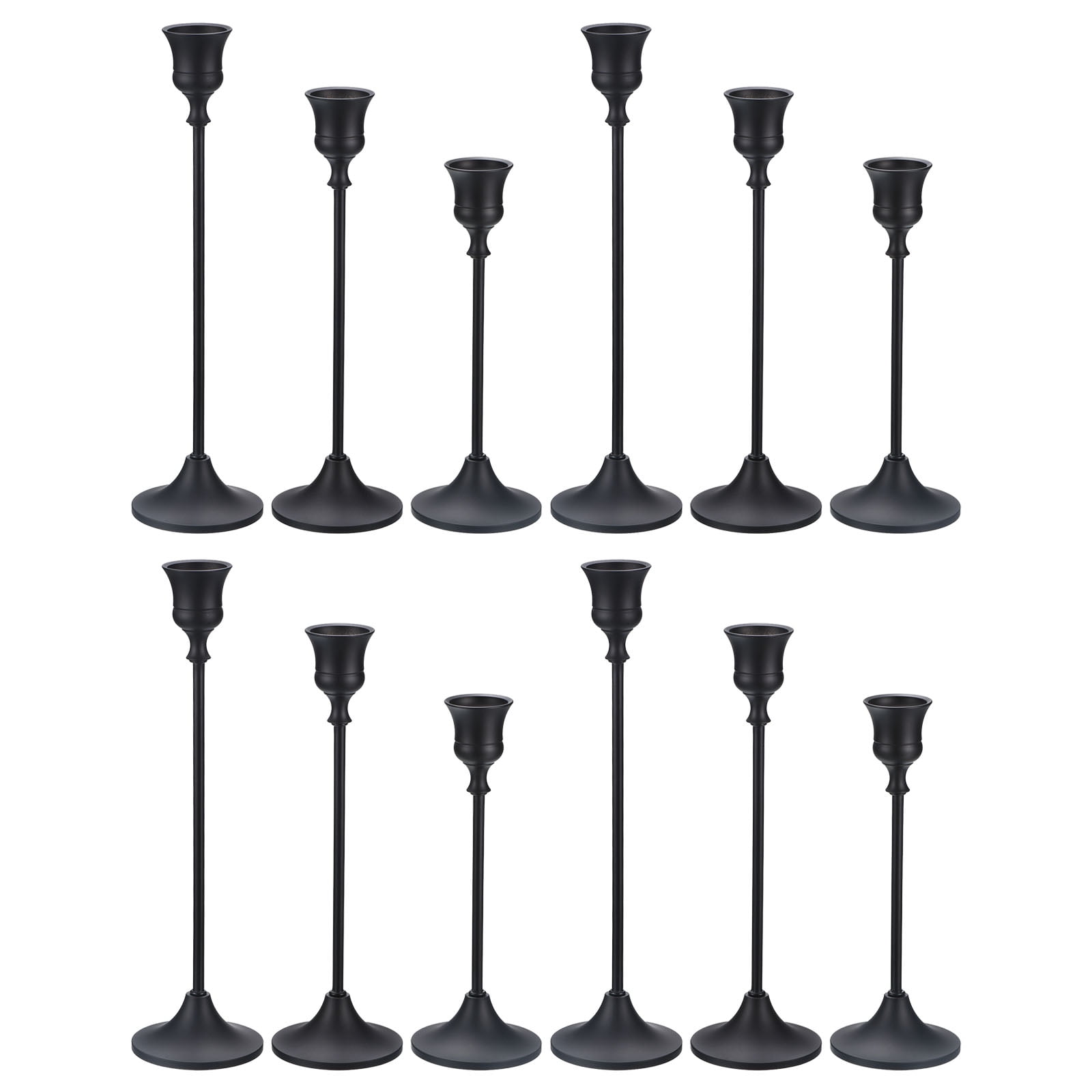 Uxcell Black Candlestick Holder Candle Stick Long Holder Fits Taper ...