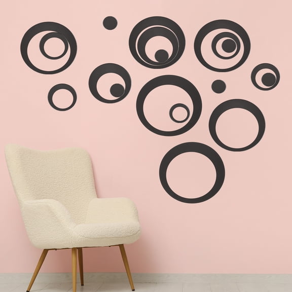 Uxcell Black Circle Wall Mirror Stickers for Walls, Home, Mirrors Decals