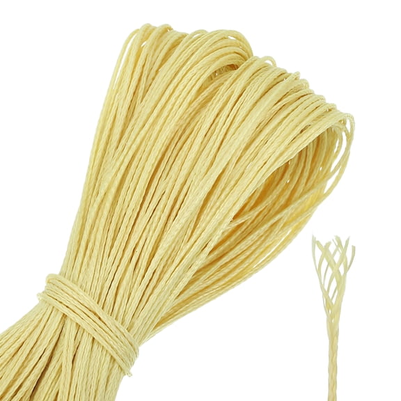 Uxcell 100Ft Braided Paracord Line, 100lb 0.5mm Diameter Multipurpose Utility Cord Rope Wind Chime String Kite Line Flame Resistant for Camping, Hot Air Balloon, Outdoor Survival, Yellow