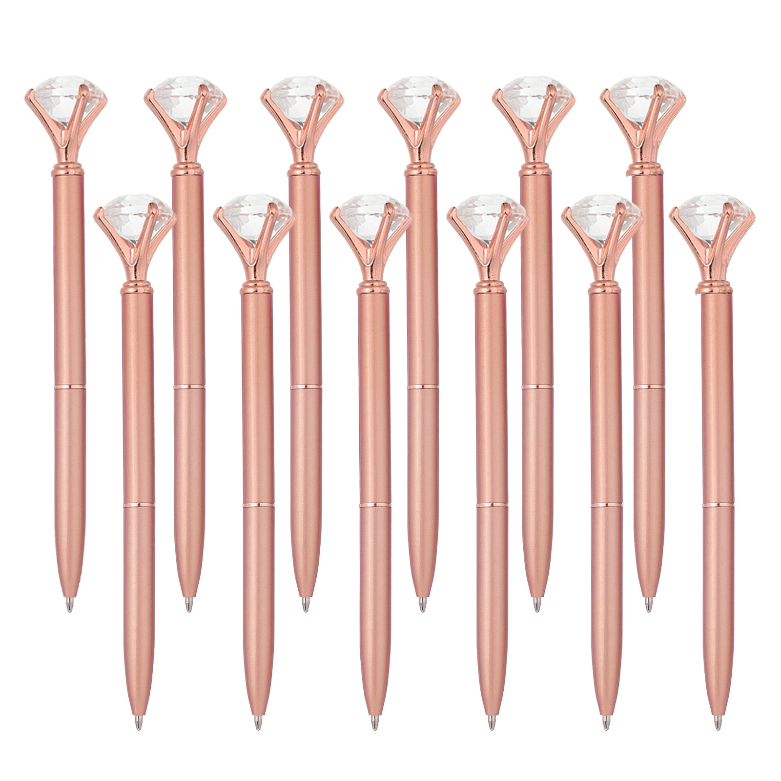 Uxcell Black Ink Ballpoint Pen, 12 Pack Twist Metal Pen 1.0mm Medium Point for Note Taking Journaling, Rose Gold