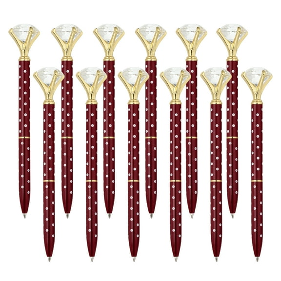 Uxcell Black Ink Ballpoint Pen, 12 Pack Twist Metal Pen 1.0mm Medium Point for Note Taking Journaling, Wine Red