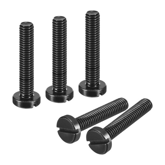 Uxcell Black Oxide Slotted Button Head Screws,100Pcs 12-28 x 1" Carbon Steel Machine Screw for Furniture and Electrical Components Installation