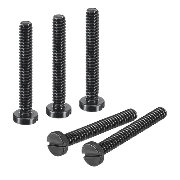 Uxcell Black Oxide Slotted Button Head Screws,100Pcs 6-40 x 1" Carbon Steel Machine Screw for Furniture Installation