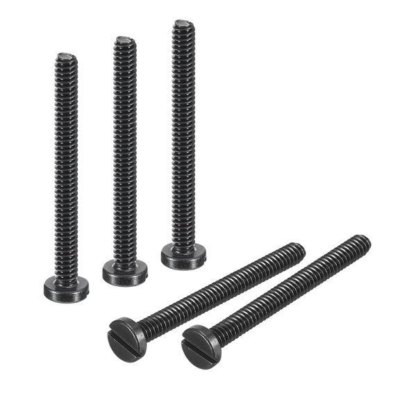 Uxcell Black Oxide Slotted Button Head Screws,50Pcs 3-48 x 1"  Carbon Steel Machine Screw for Furniture Installation