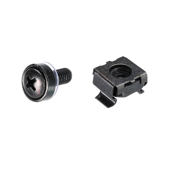 Uxcell Black Rack Mount Cage Nuts Mounting Screws Iron Zinc Plated with Washers M5x10mm 10