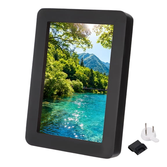 Uxcell Black Rectangle Photo Frame, 7.1x5.2" Wooden Photo Frame Wall Mount & Tabletop Display Round Corner for Pictures Certificates Home Decor, Suits for 15.2x10.2cm Photo