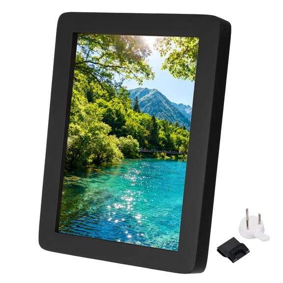 Uxcell Black Rectangle Photo Frame, 9.2x7.1" Wooden Photo Frame Wall Mount & Tabletop Display Round Corner for Pictures Certificates Home Decor, Suits for 20.2x15.2cm Photo