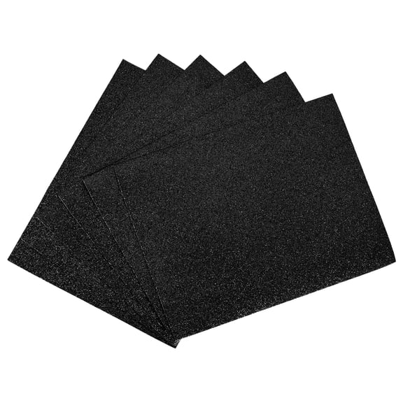 Uxcell Black Shiny EVA Foam Sheets 11.8x7.9in 1.3mm Thick for Crafts DIY 6 Pcs