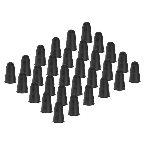 Uxcell Black Silicone Finger Protectors Gloves Anti-Slip Reusable Fingertip Caps with for Dry Skin Finger Cracking, S, 30 Pcs