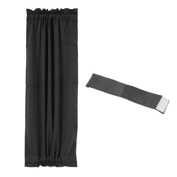 Uxcell Blackout Door Curtain, 25"W x 40"L French Window Door Curtain 1 Panel, Black